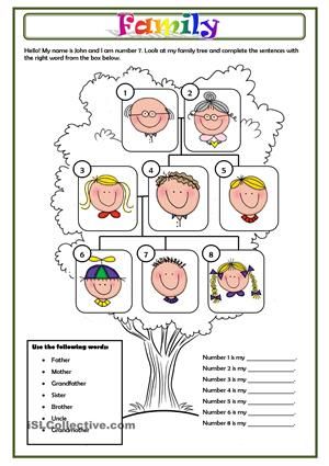Free Printable Family My Family Worksheet For Kindergarten