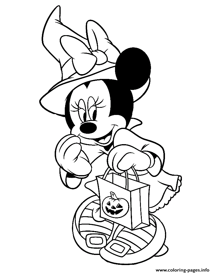 Minnie Mouse Halloween Coloring Sheets