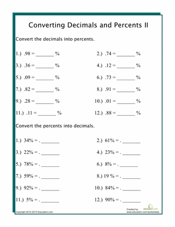 Converting Fractions To Decimals Worksheet 6th Grade