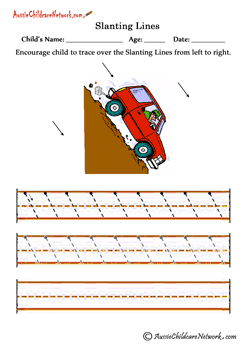 Sleeping Line Pattern Worksheets For Kindergarten