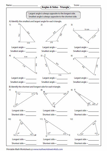 Missing Angles In A Triangle Worksheet Pdf