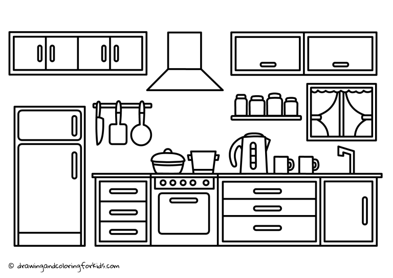Printable Kitchen Coloring Pages