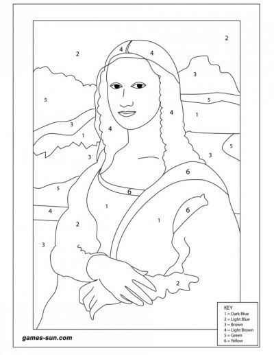 Simple Mona Lisa Coloring Page
