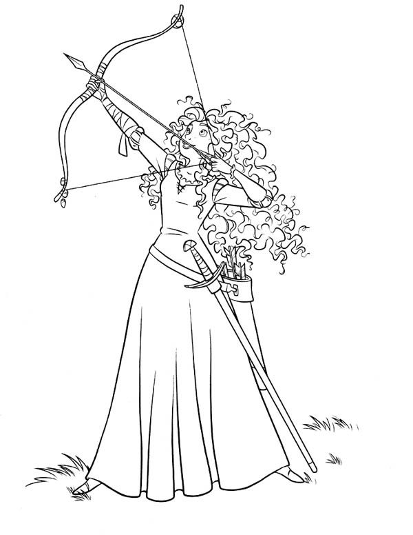 Simple Merida Coloring Pages