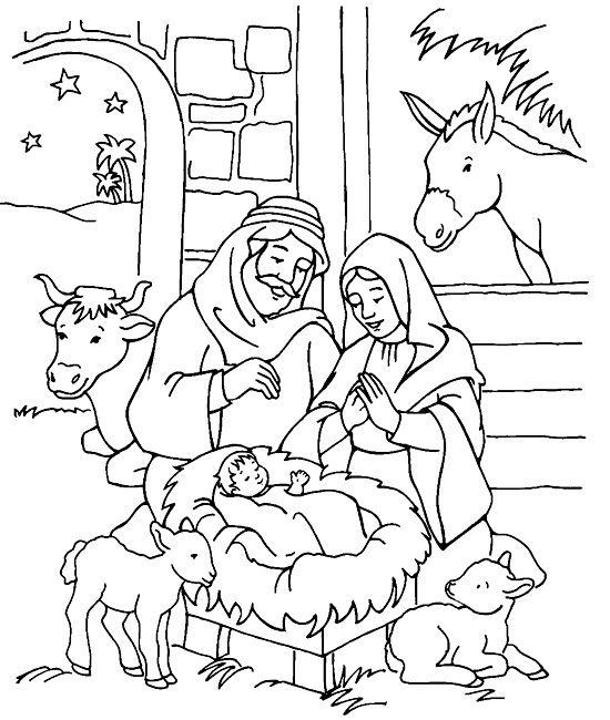 Religious Christmas Coloring Pages For Kids