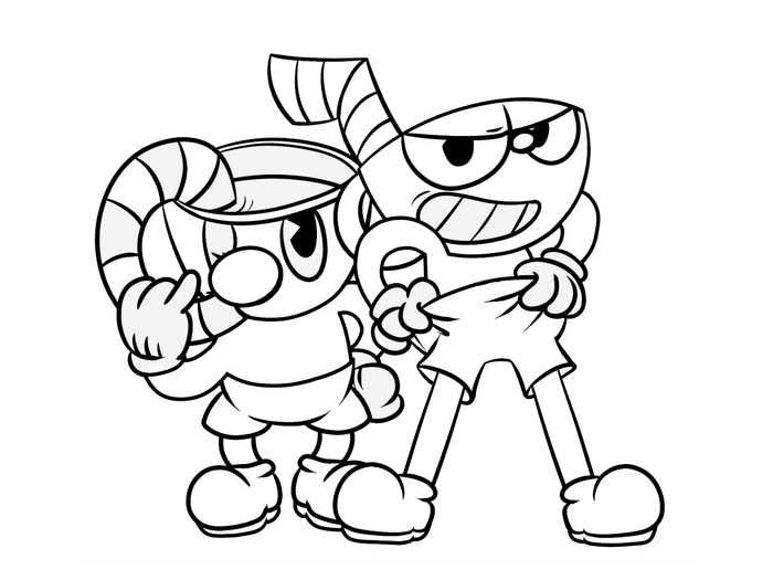 Cuphead Coloring Pages Free