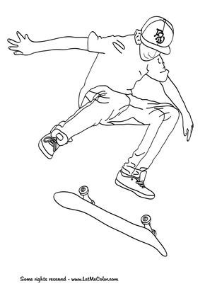 Skull Skateboard Coloring Pages