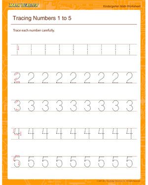 Number Writing Practice Sheets 1-5