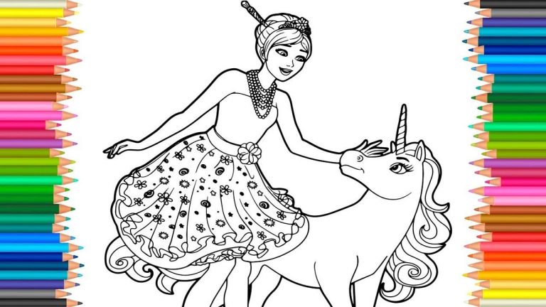 Unicorn Princess Frozen 2 Coloring Pages