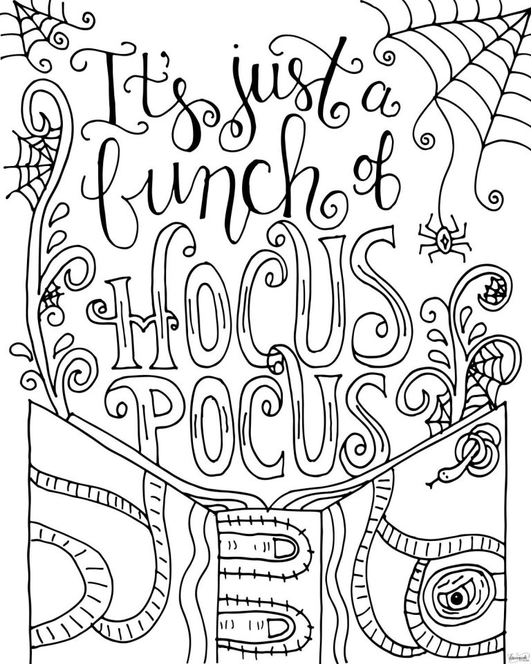 Hocus Pocus Coloring Pages Printable
