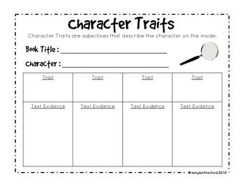 Character Traits Short Story Worksheet Free