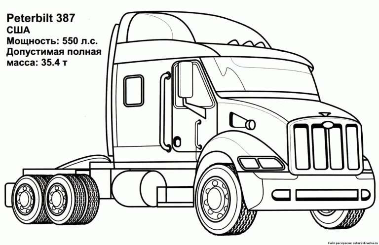 Peterbilt Semi Truck Coloring Pages