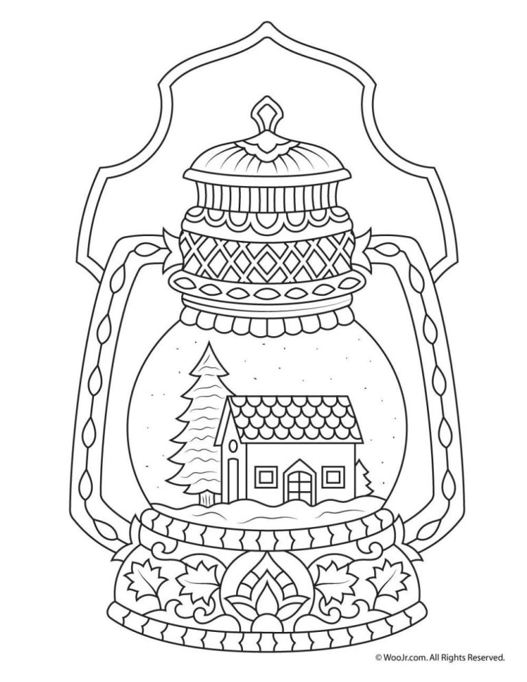 Cute Christmas Snow Globe Coloring Pages