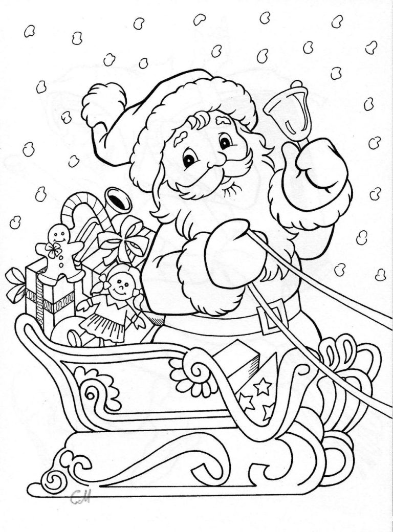 Santa Christmas Colouring Pictures