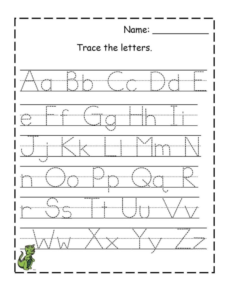 Tracing Activity Sheets For Toddlers