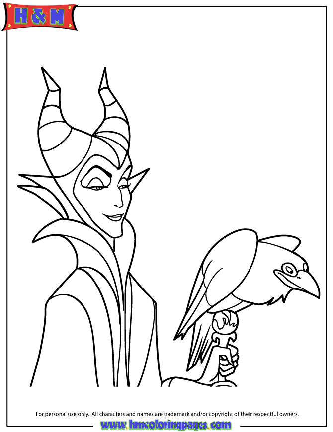 Cartoon Maleficent Coloring Pages