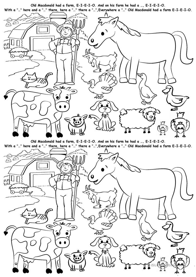 Farm Animals Worksheets For Kindergarten Pdf