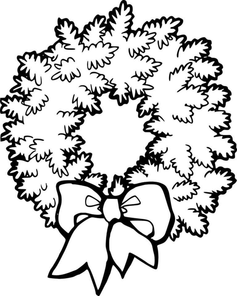 Printable Christmas Wreath Coloring Pages