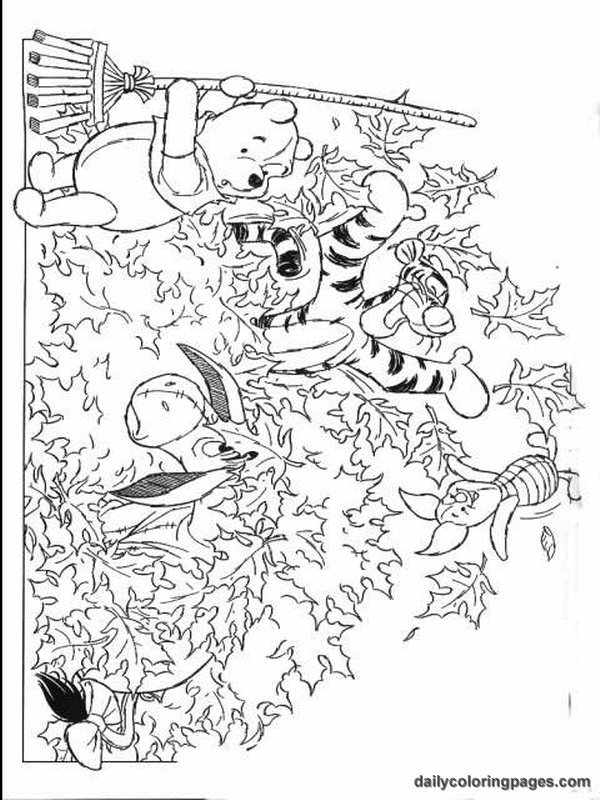 Winnie The Pooh Coloring Pages Fall