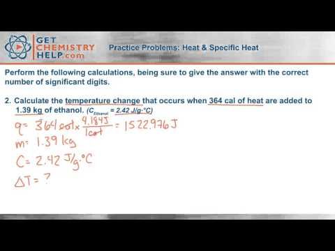 Specific Heat Practice Problems Worksheet With Answers