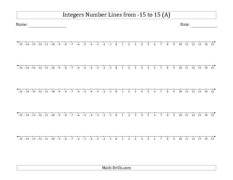 Number Line Subtraction Worksheets Pdf