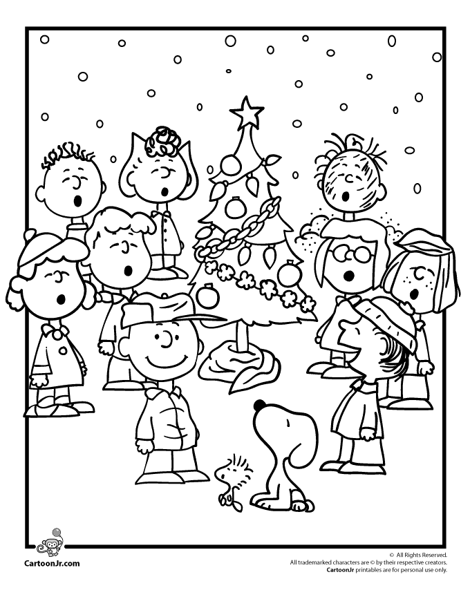 Snoopy Charlie Brown Christmas Coloring Pages