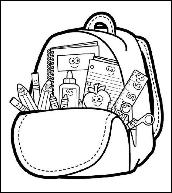 Printable Backpack Coloring Page