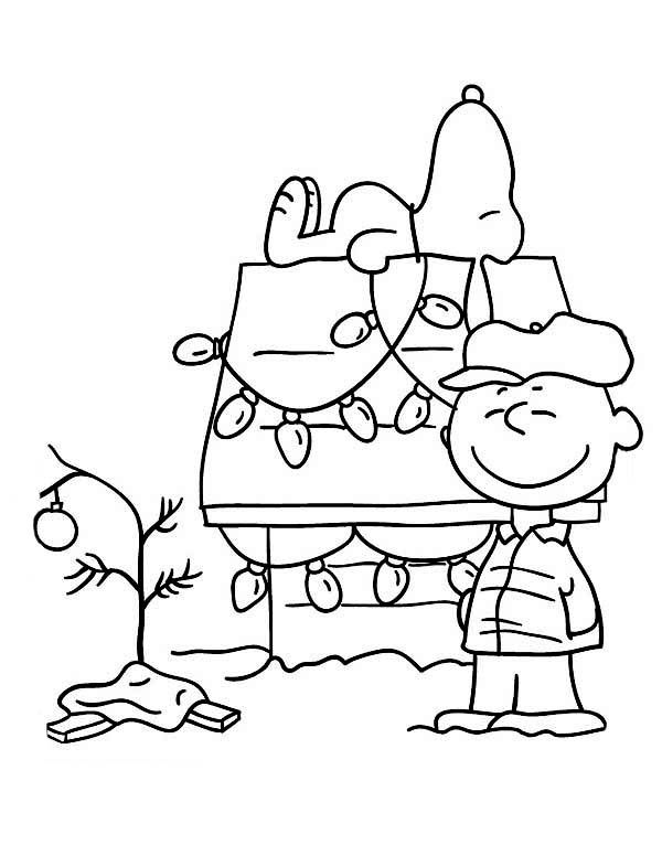 Cute Snoopy Christmas Coloring Pages