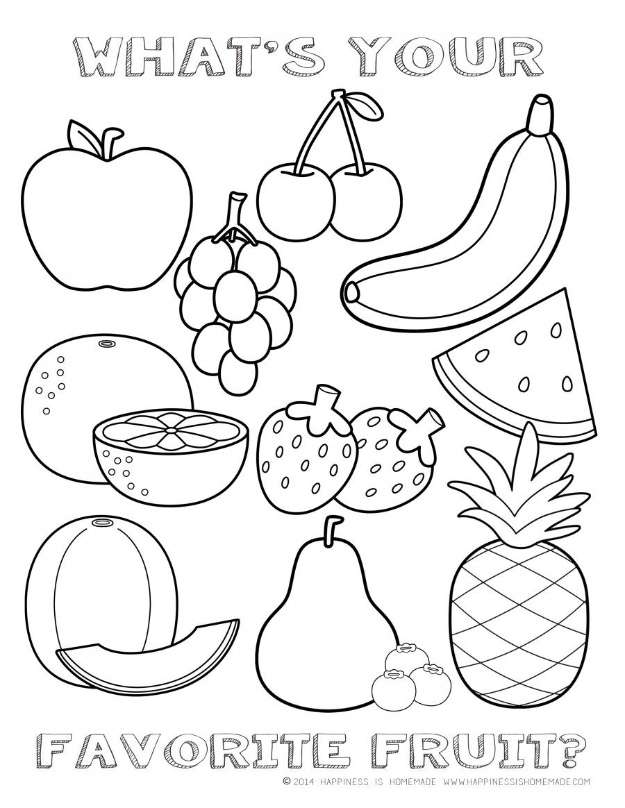 Fruits For Coloring Worksheet