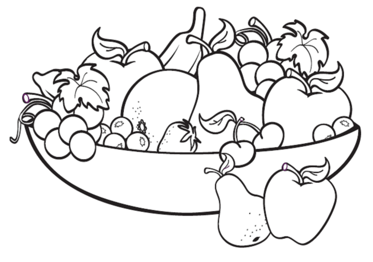 Clipart Fruit Basket Pictures For Colouring