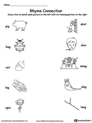 Kindergartener Rhyming Words Worksheets For Kindergarten