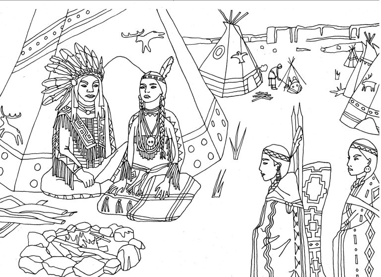 Printable Indian Coloring Pages