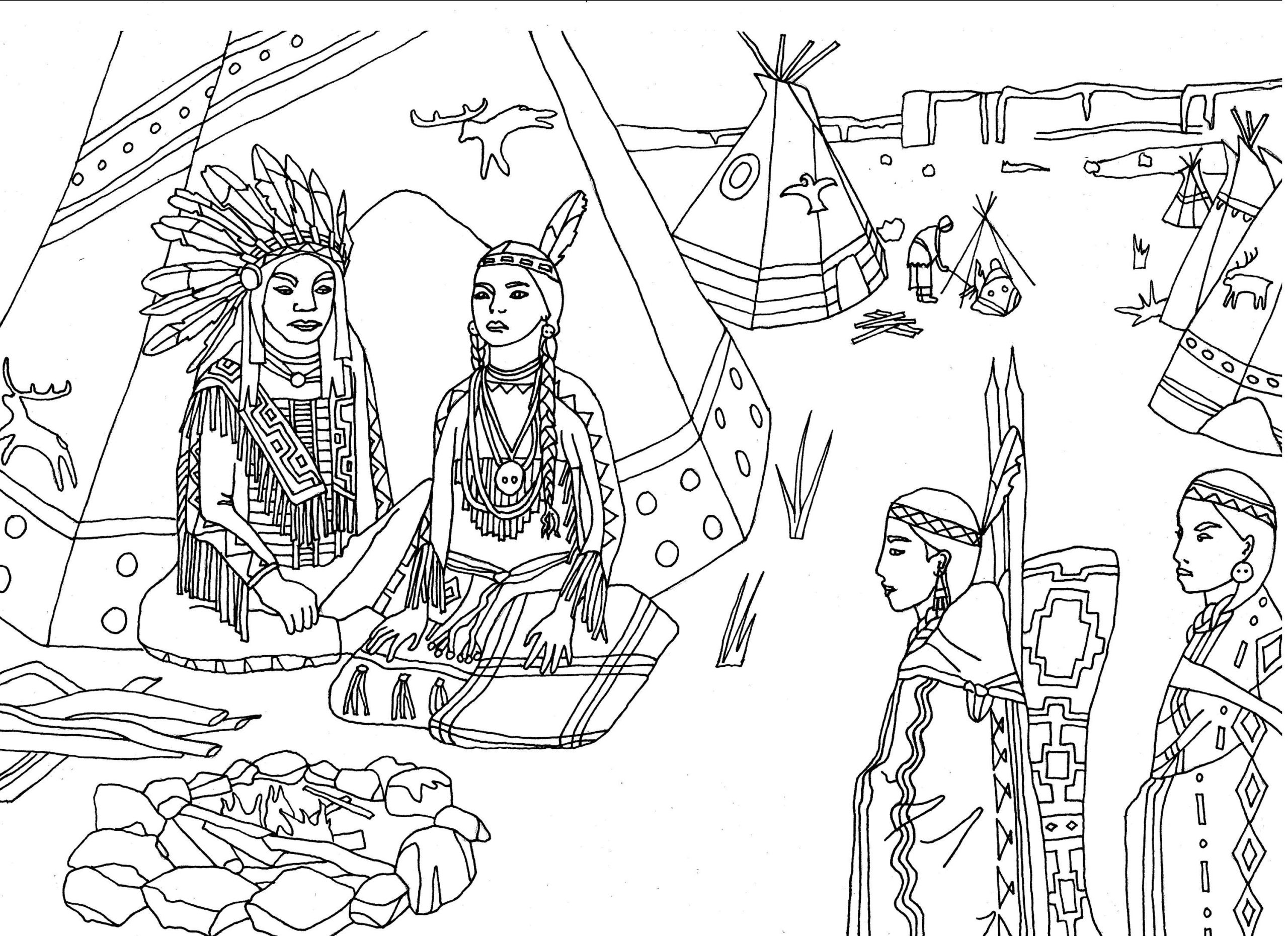 Printable Indian Coloring Pages