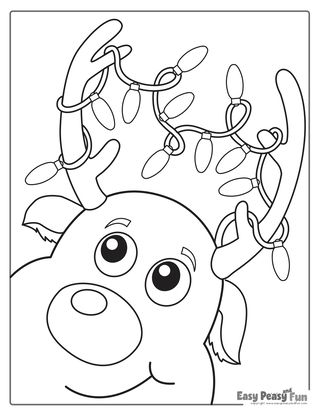 Christmas Colouring Pages Reindeer
