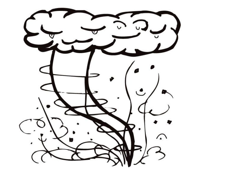 Easy Tornado Coloring Pages