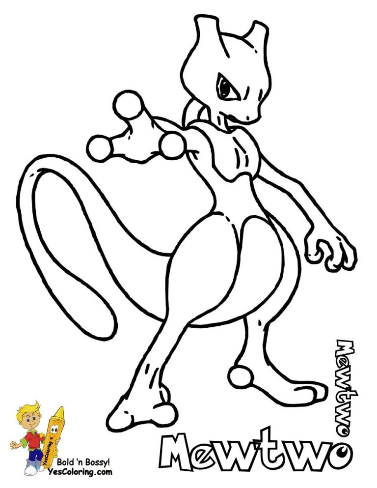 Mew And Mewtwo Coloring Page