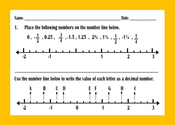 6th Grade Fractions On A Number Line Worksheet Pdf