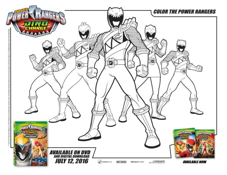 Power Rangers Colouring Paper
