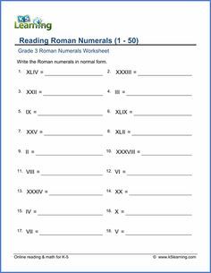Roman Numerals Practice Worksheet Pdf