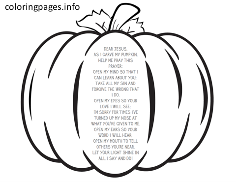 Printable Pumpkin Prayer Coloring Pages