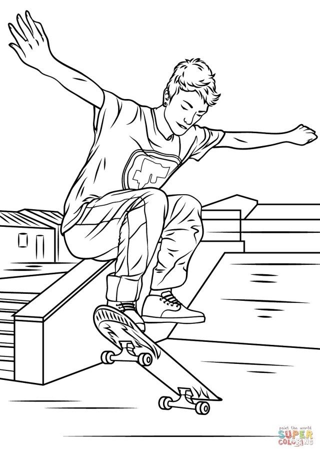 Skateboard Coloring Pages To Print