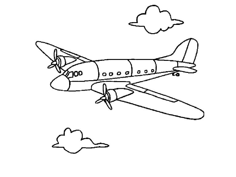 Aeroplane Colouring Pages For Kids