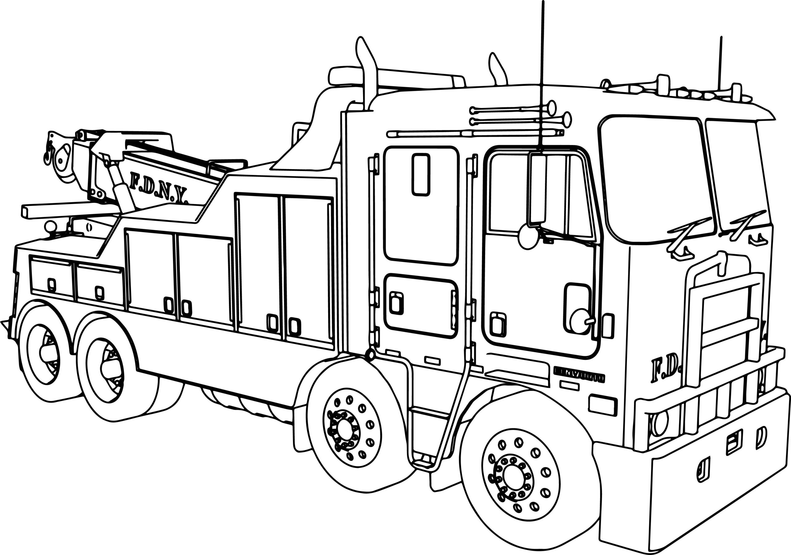 Wrecker Tow Truck Coloring Pages