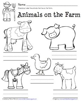 Preschooler Printable Farm Animals Worksheets For Kindergarten