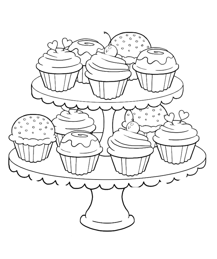 Cupcake Coloring Pages Printable