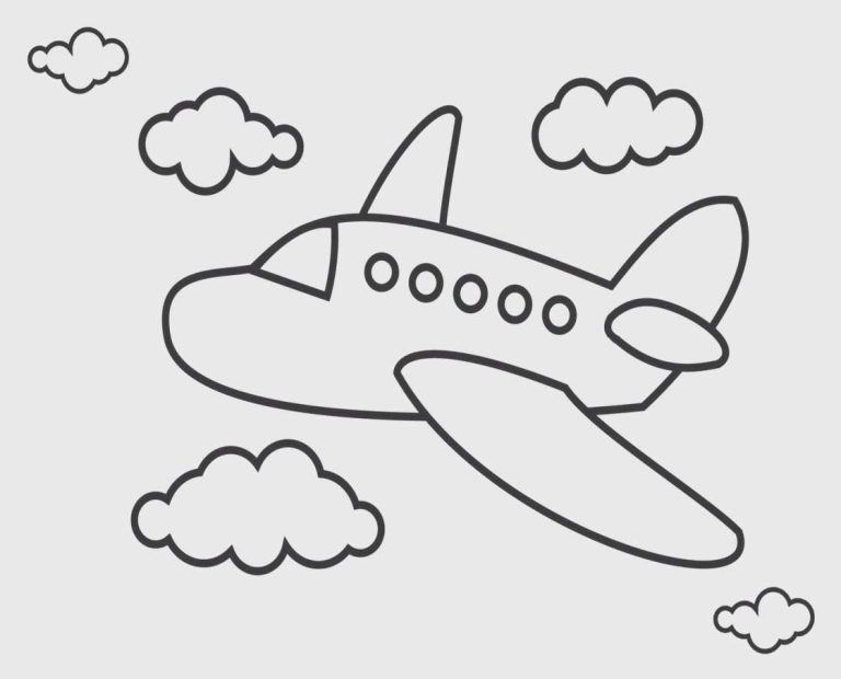 Easy Aeroplane Colouring Pages