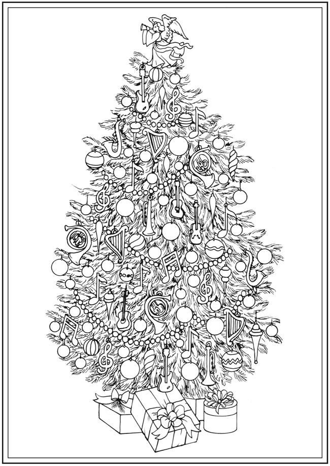 Christmas Tree Coloring Book Page