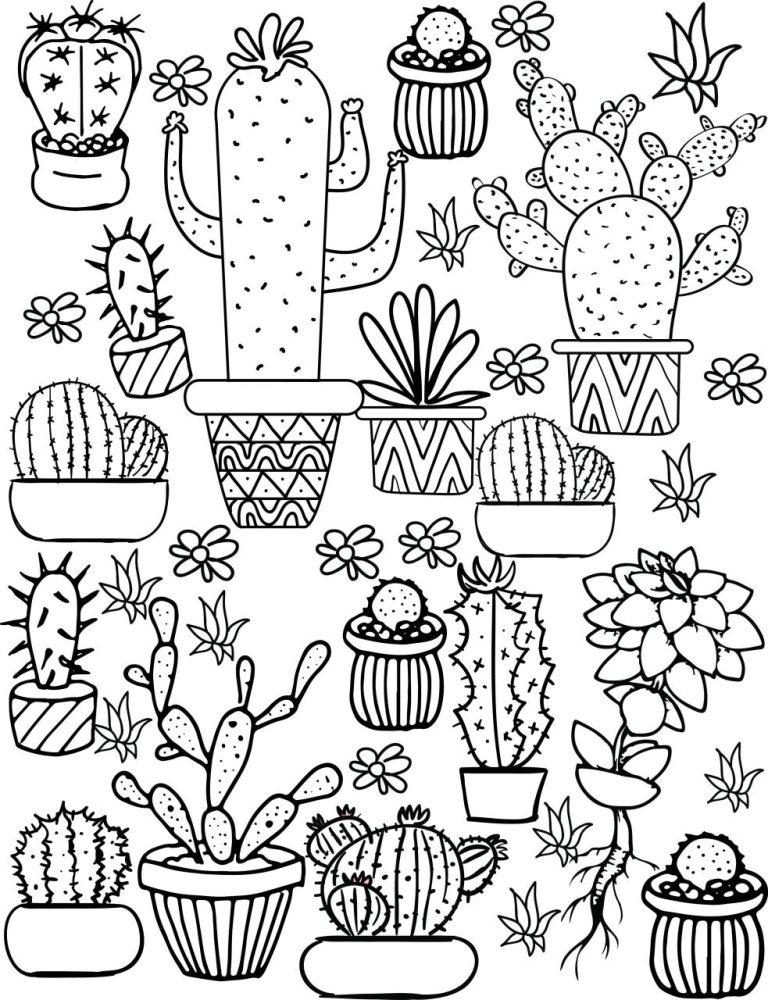 Cactus Coloring Pages For Kids