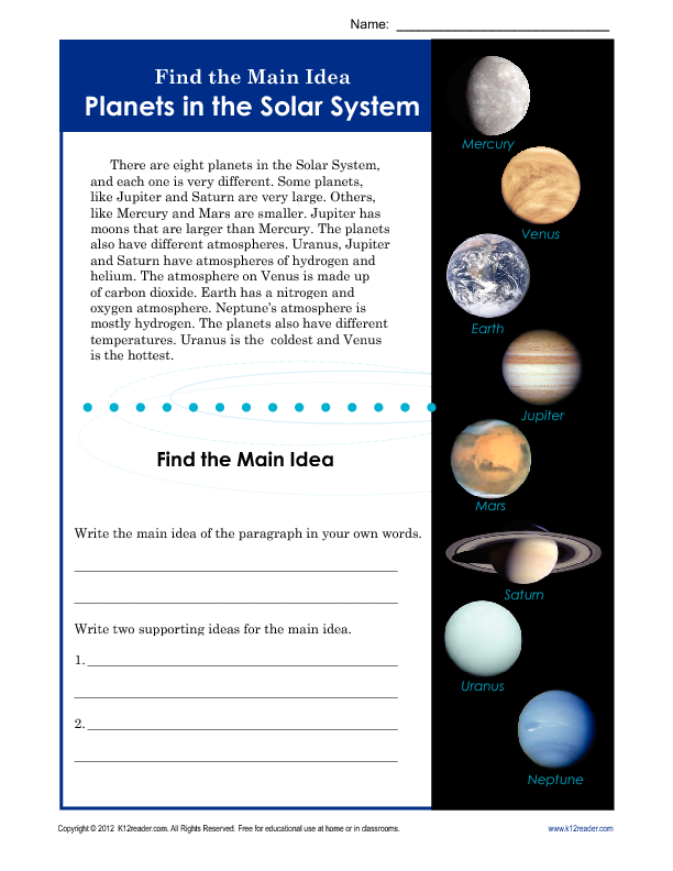 Earth And Solar System Grade 6 Worksheets