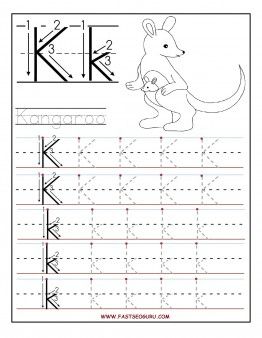 Printable Letter K Tracing Worksheets